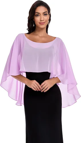 Vista 13 de Sheer Shawls and Wraps for Evening Dresses Chiffon Capes for Women Negro