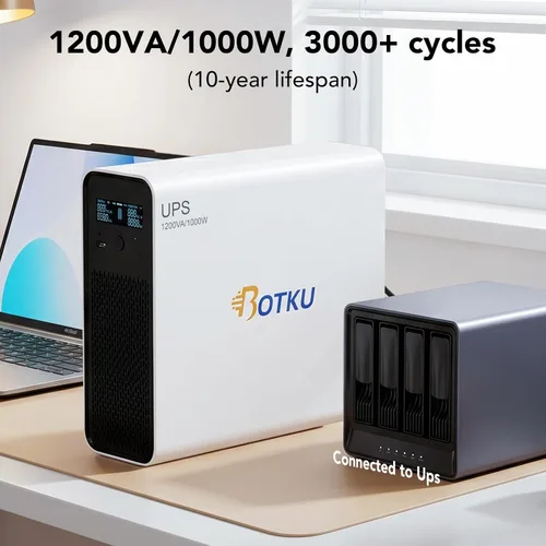 Vista 9 de 1200VA/1000W LiFePO4 UPS Battery Backup,Surge Protector,Long Runtime