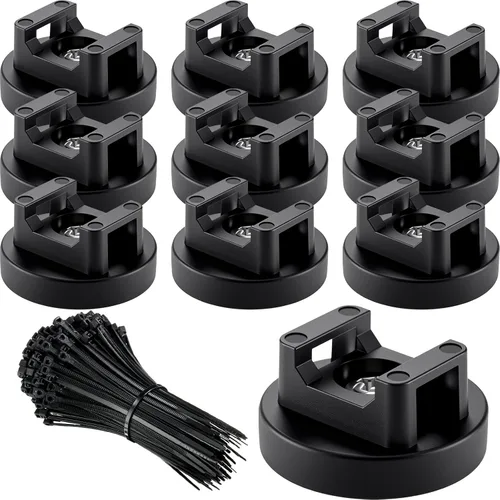 Vista 7 de Yookeer 120 piezas de soporte magnético para cables, multiusos, bases magnéticas de gestión de cables con cremallera resistente, montaje de bridas