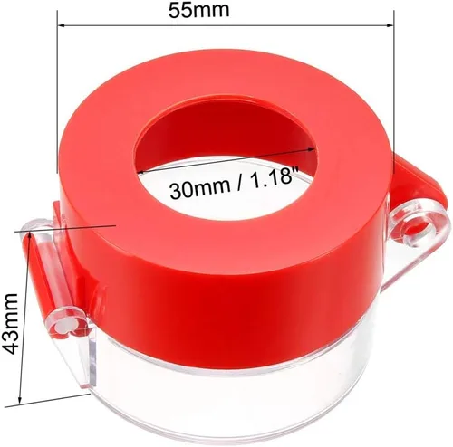 Vista 8 de uxcell 2 piezas de plástico transparente cubierta de interruptor protector para 0.866 in de diámetro interruptor de botón 55x43