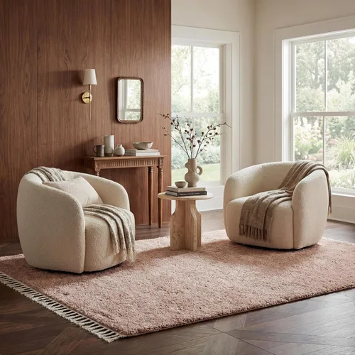 Vista 22 de NULOOM Neva Alfombra de Área Shag Moderna con Borlas, 8' Cuadrada, Beige Neva Beige