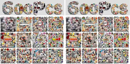 Vista 8 de Arme Paquete mixto de calcomanías de anime, 300 unidades mezcladas con temática de anime clásico, calcomanías de vinilo impermeables y calcomanías