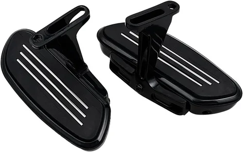Vista 8 de Tablas de suelo traseras negras y soporte de montaje compatibles con Harley Motorcycle Road King Street Tri Electra Glide 93-18 Negro