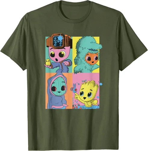 Vista 5 de Marvel I Am Groot Pop Art Costumes Box Up Camiseta, Negro