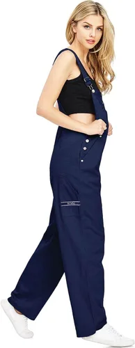 Vista 11 de Overoles holgados de sarga y mezclilla para mujer de talla grande