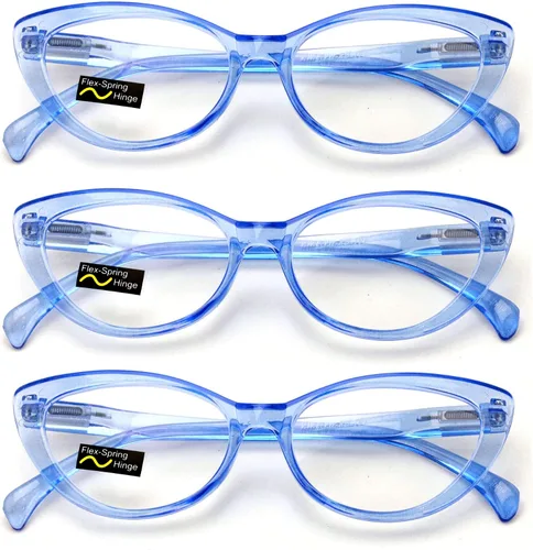 Vista 8 de 3 pares de gafas de lectura para mujer, diseño floral, translúcido, transparente, transparente, para lectura
