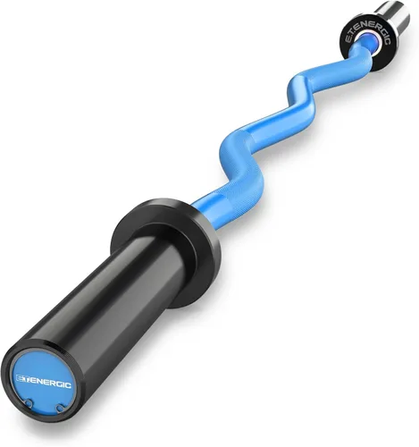 Vista 15 de 47” Solid Steel Olympic Curl Bars, 700LB Oro y negro-capacidad de 700 libras