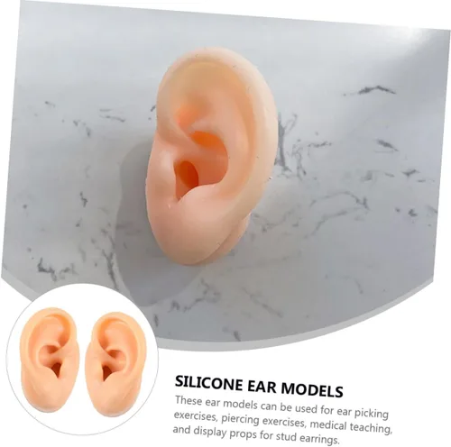 Vista 8 de Abaodam 4 pcs ear model ear piercing jewelry tuile molds silicone molde de para resina manikin Ear Studs Display Props fake ear maniquine Simulation