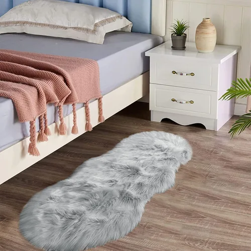 Vista 135 de Latepis - Alfombra rectangular de piel sintética tipo lana de oveja suave y esponjosa de estilo bohemio para sala de estar, dormitorio y residencias