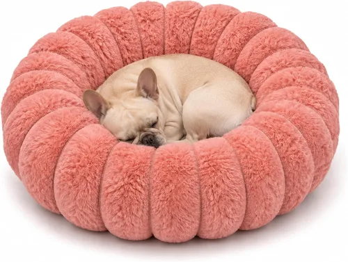Vista 19 de Cama calmante para perros pequeños, cama lavable en forma de dona Gris