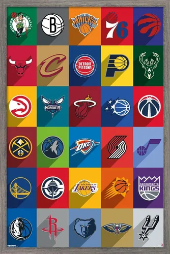 Vista 8 de NBA League - Póster de pared con logotipos 25, 34 pulgadas de largo x 22.4 pulgadas de ancho, versión premium sin marco