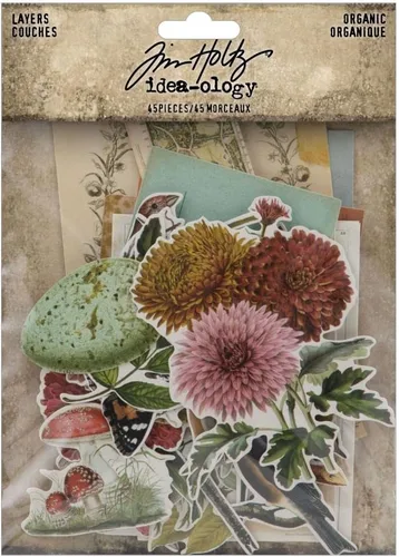 Vista 7 de Tim Holtz Idea-Ology 2023 Paleta Ephemera Pack y capas orgánicas - Paquete de 2 artículos
