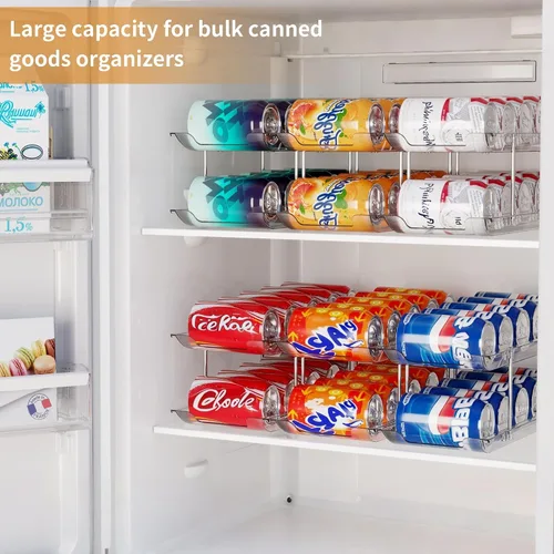 Vista 6 de LXLXXL Organizador de Latas para Despensa de 6 Niveles * 3 Organizador Automático Giratorio Transparente para Alimentos enlatados Organizador