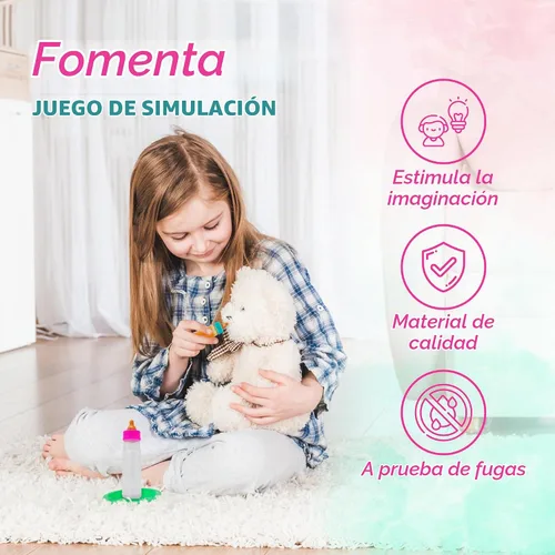 Vista 4 de 4E's Novelty Paquete de 2 botellas de accesorios para muñecas de bebé, muñeca mágica que desaparece leche y jugo, accesorios para muñecas de bebé