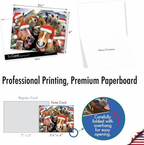 Vista 6 de The Best Card Company Paquete variado de 10 tarjetas navideñas de animales con sobres, humor silvestre festivo para hombres y mujeres