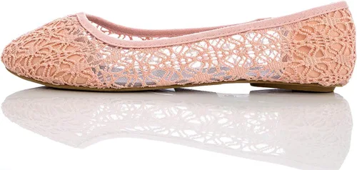 Vista 5 de Charles Albert Mujer Transpirable de encaje de ganchillo Ballet Flat