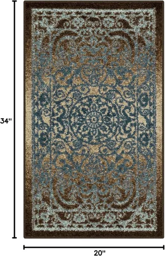 Vista 2 de Maples Rugs Pelham - Alfombra vintage para sala de estar y dormitorio [Hecha en EE.UU.]