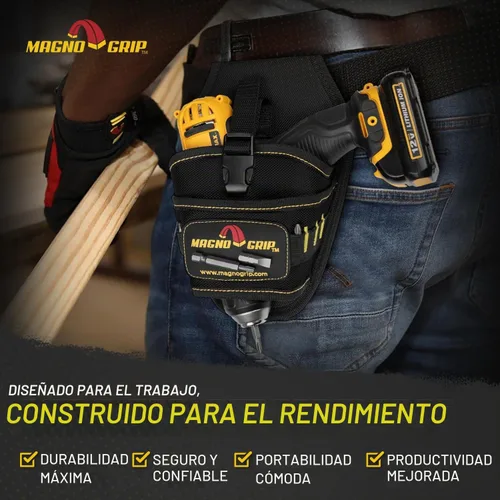 Vista 6 de MagnoGrip 002 – 580 funda magnética para taladro, para zurdos y diestros, color negro.