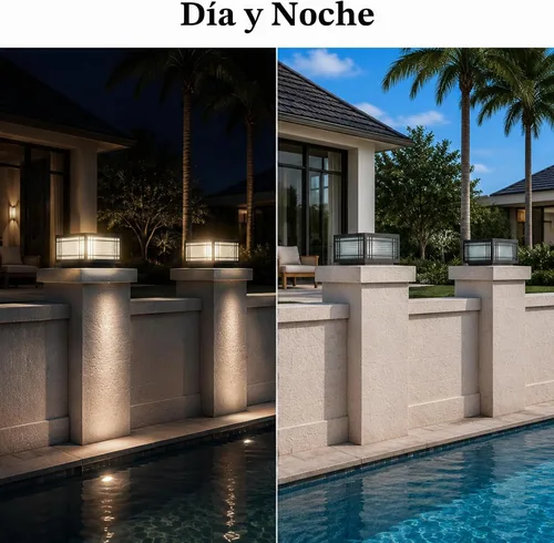 Vista 7 de Luces de poste al aire libre cableadas, modernas lámparas de pilar de valla