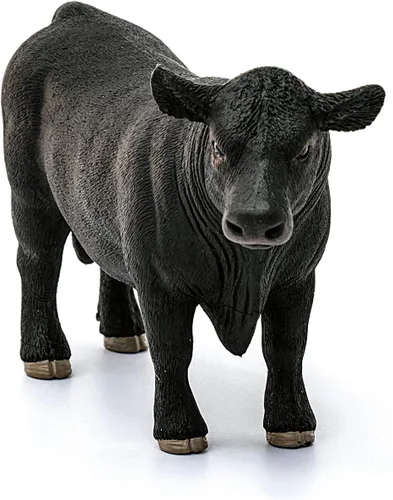 Vista 2 de Schleich Farm World, juguetes de animales realistas para niños de 3 años en adelante, figura de juguete de toro Angus Negro