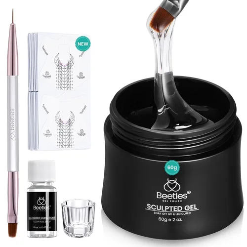 Vista 24 de Beetles Kit de Gel Duro para Uñas Clásico Neutro 3 Colores 9 en 1 Extensión de Uñas Esculpido de Alta Dureza para Profesionales de Salón Gel