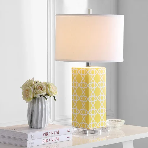 Vista 2 de Safavieh Lighting Collection - Lámpara de mesa (2 unidades), color amarillo