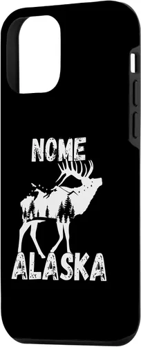 Vista 2 de Funda de recuerdo para iPhone 12 Mini Retro Nome AK Alaska City Apparel Souvenir