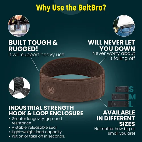 Vista 3 de BeltBro Titan - Cinturón elástico sin hebilla para hombre, se adapta a trabillas de cinturón de 1.5 pulgadas, cómodo y fácil de usar