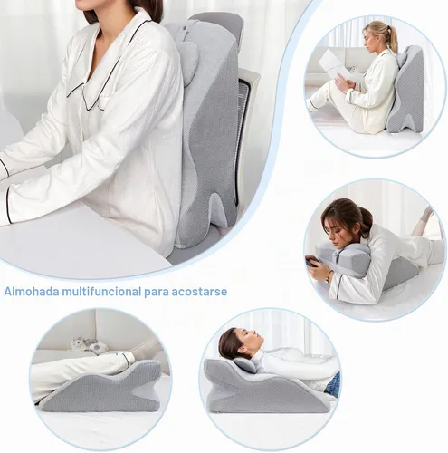 Vista 4 de Generic Almohada Cuña Triangular Ergonómica de Espuma Viscoelástica para Adultos para Cabecero de Cama para Sentarse, Alivio del Dolor de Espalda