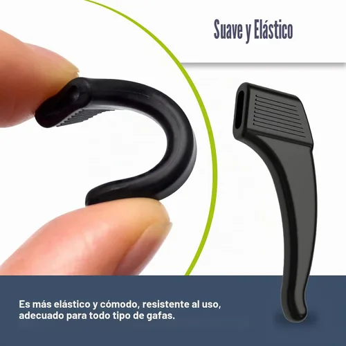 Vista 4 de SMARTTOP 20 Pairs Anti-Slip Eyeglass Ear Grips Hook Comfortable Silicone Elastic Eyeglasses Temple Tips Sleeve Retainer-For Eyewear Sunglasses Negro