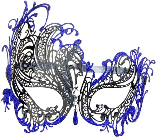 Vista 3 de IETANG - Antifaces venecianos para parejas, baile de máscaras, accesorios de disfraz o fiesta, 1par