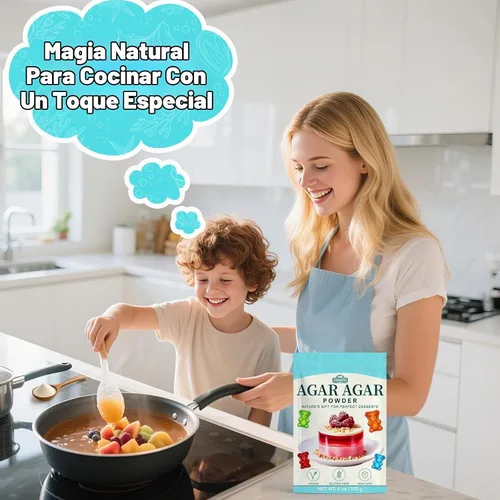 Vista 8 de Polvo de agar de agar de 8 onzas, alternativa vegana de gelatina para dietas a base de plantas