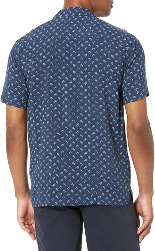 Vista 2 de Cubavera Camisa de manga corta 100% viscosa con estampado geométrico para hombre