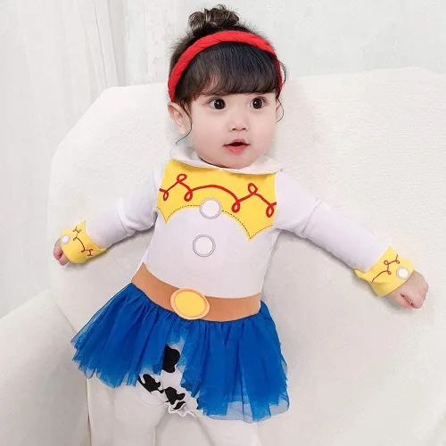 Vista 201 de Disfraz de princesa de Belle Sofía Blancanieves para niñas pequeñas, disfraz de princesa, Navidad, Halloween, mameluco con diadema