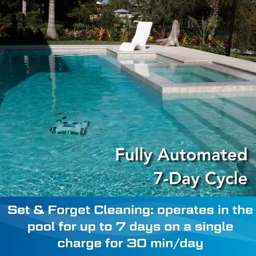 Vista 3 de POOL BLASTER CX-1 - Limpiador robótico inalámbrico para piscinas, aspiradora automática para piscinas enterradas y sobre el suelo, aspiradora