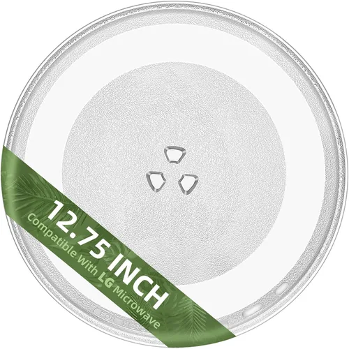 Vista 10 de Placa giratoria de microondas de 9.6 pulgadas con fondo plano para microondas LG compatible con parte # 3390W1A035A Placa de vidrio para microondas