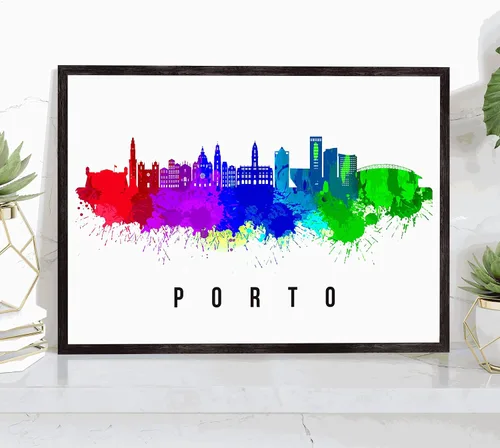 Vista 41 de Póster de Kazan Skyline Rusia, pintura de paisaje urbano de Kazan, póster de Rusia, paisaje urbano de Kazán y estampado de monumentos, arte de pared