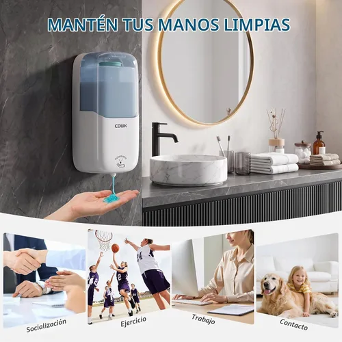 Vista 6 de Dispensador automático de jabón, montaje en pared de 33.8 onzas, sin