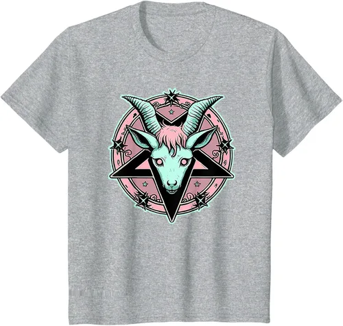 Vista 33 de Camiseta Kawaii Paste Creepy Goat Pentacle, Negro