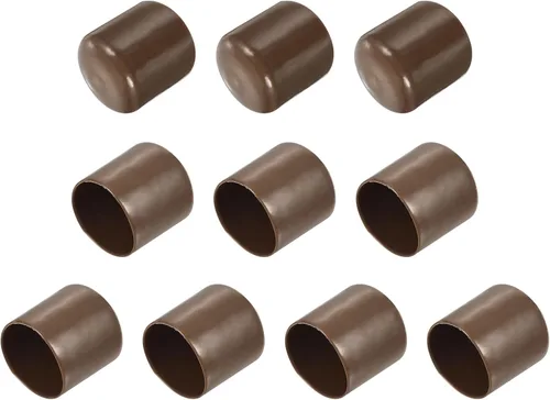 Vista 191 de uxcell 10 tapas de goma para extremos de 0.591 in de identificación, tapa de extremo redondo, protectores de rosca de tornillo, color negro