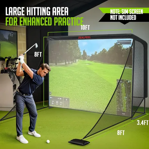 Vista 3 de ZEALFEEL Golf Net, 10x7FT/8x8FT,Side Barriers & Auto-Ball Auto-Ball Return