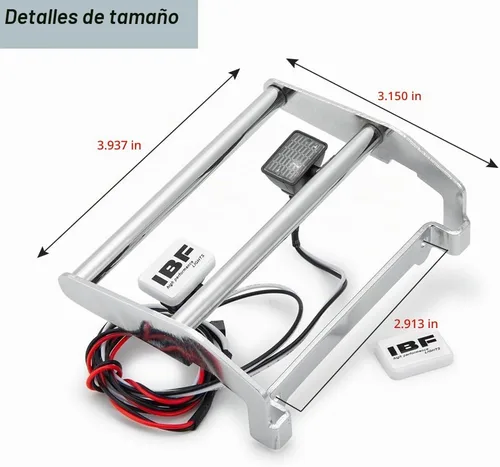 Vista 5 de MOHERO Parachoques delantero de metal con 2 luces LED para 1/10 TRX4 Bronco RC Crawler accesorios de coche