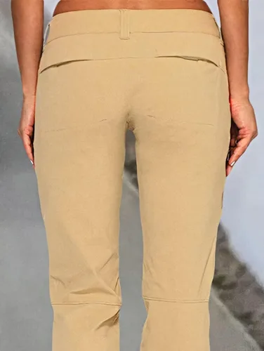 Vista 4 de Flamingals Women's Casual Flap Pocket Cargo Pants Button Front Wide Leg Baggy Jeans