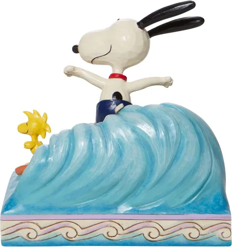 Vista 3 de Enesco Jim Shore Peanuts Snoopy and Woodstock - Figura de surf, 5.5 pulgadas, multicolor