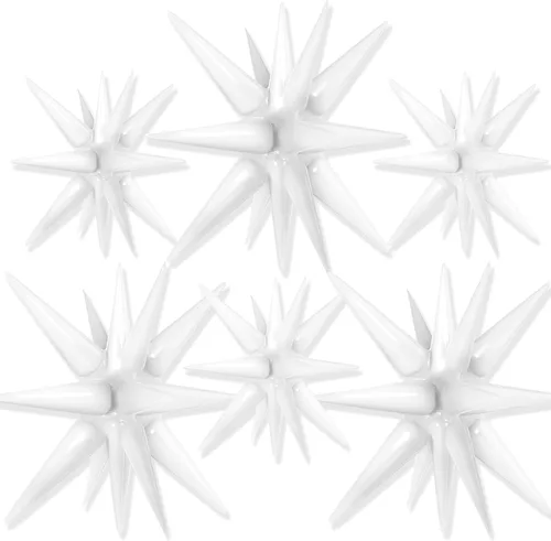 Vista 28 de Globos de papel de aluminio con forma de estrella negra de PartyWoo, 2 piezas de 42 pulgadas, grandes, con puntas explosivas, de Mylar
