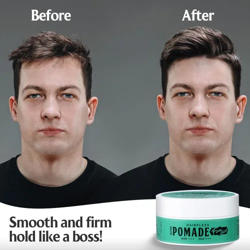 Vista 8 de Hairplexx Pomada para hombres y mujeres – Fuerte sujeción, bajo brillo, no grasa, sin escamas – Control de bordes y domador Flyaway, espalda