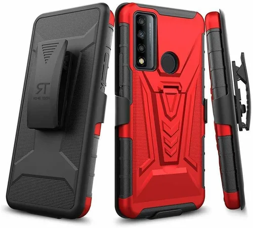 Vista 8 de Rome Tech Funda con clip para cinturón para Cricket Icon 3 de 6.5 pulgadas (2021) - Funda de teléfono celular de doble capa a prueba de golpes