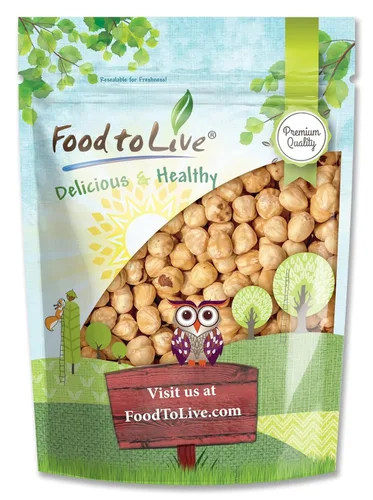 Vista 10 de Food to Live - Avellanas blanqueadas tostadas en seco, 8 onzas – Filberts enteros asados al horno, sin aceite añadido, sin piel, vegano, kosher, a
