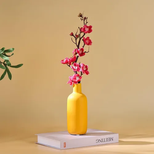 Vista 3 de Juego de 3 jarrones de cerámica mate para decoración de jarrones pequeños, modernos y bohemios para decoración de mesa de centro de mesa, decoración