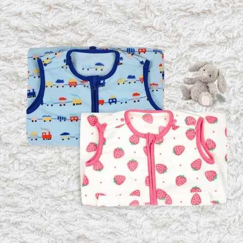 Vista 6 de MooMoo Baby Saco de dormir con pies de franela sin mangas para bebé saco de dormir con piernas manta portátil 12M-3T